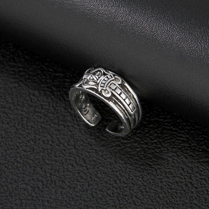 Women's & Men's Sword Retro Sier Korean Punk Open Ring - Daebak