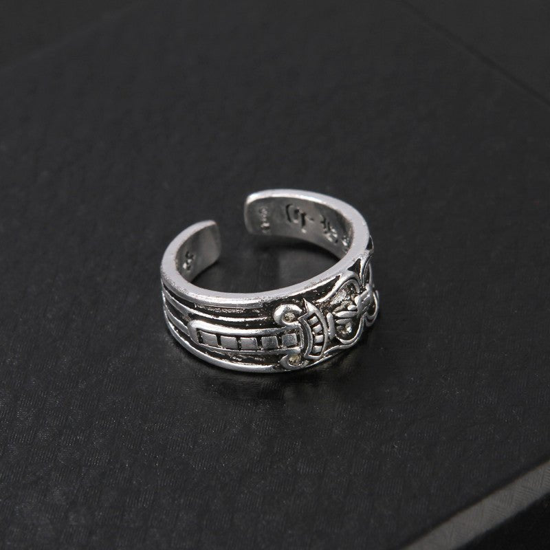 Women's & Men's Sword Retro Sier Korean Punk Open Ring - Daebak