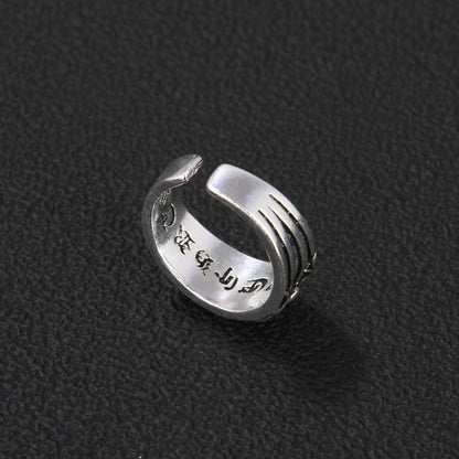 Women's & Men's Sword Retro Sier Korean Punk Open Ring - Daebak