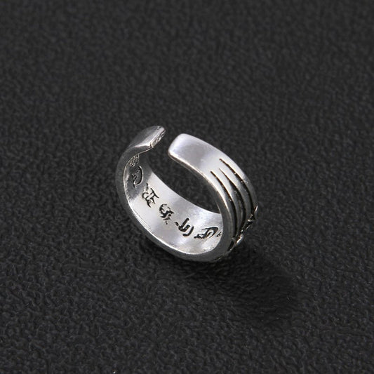 Women's & Men's Sword Retro Sier Korean Punk Open Ring - Daebak