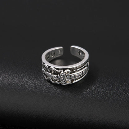 Women's & Men's Sword Retro Sier Korean Punk Open Ring - Daebak