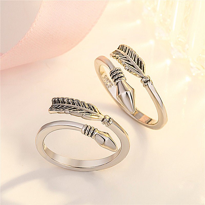 Women's & Men's Temperament Sier Korean Style Creative Opening Marriage Zircon Couple Ring - Daebak