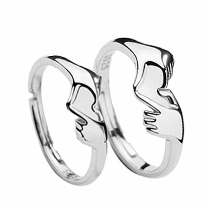 Women's & Men's Temperament Sier Korean Style Creative Opening Marriage Zircon Couple Ring - Daebak