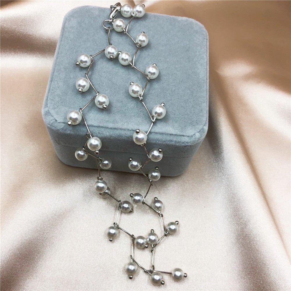 Women's Pearl Neck Band Simple Necklet Neckband Korean Necklaces - Daebak