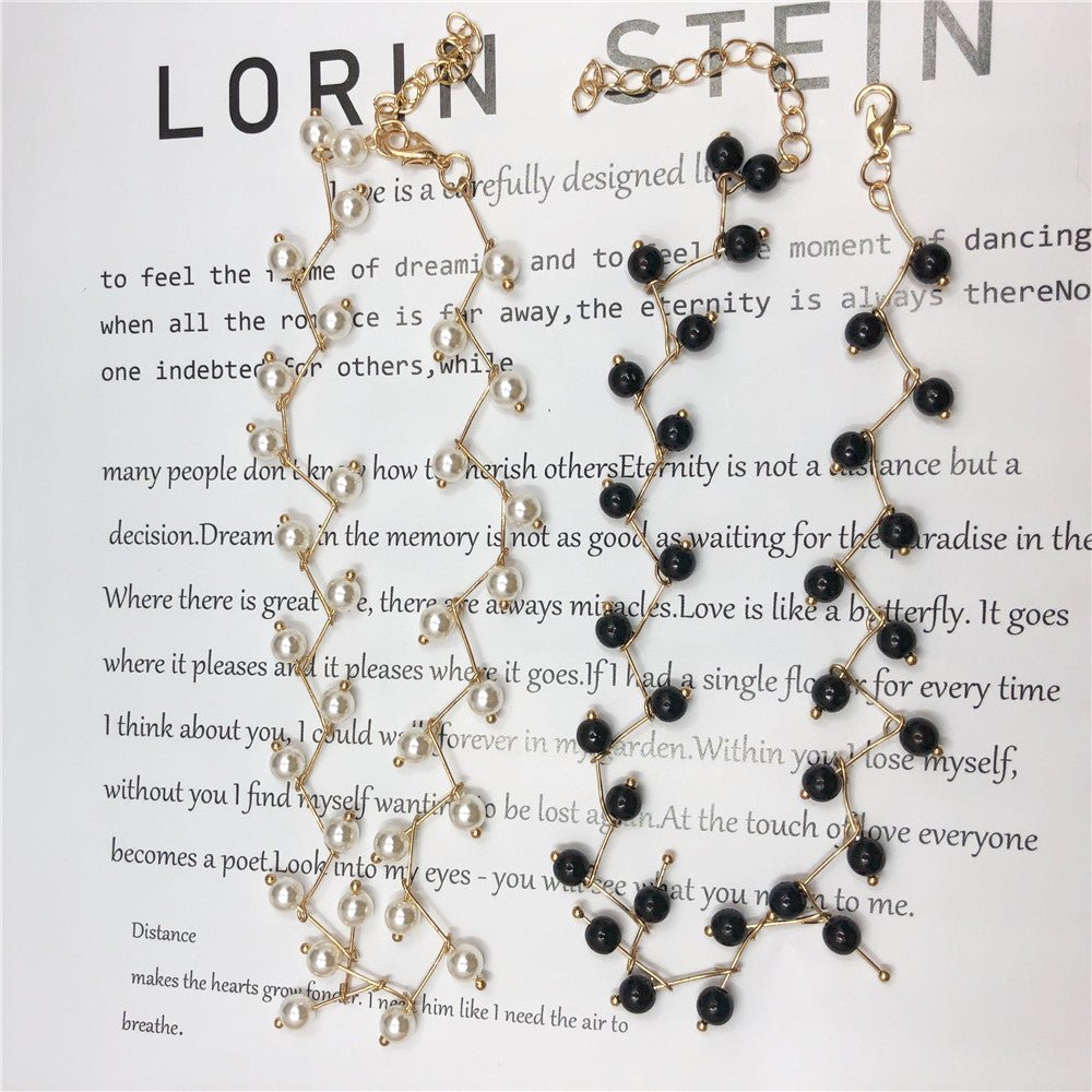Women's Pearl Neck Band Simple Necklet Neckband Korean Necklaces - Daebak