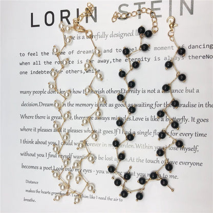 Women's Pearl Neck Band Simple Necklet Neckband Korean Necklaces - Daebak