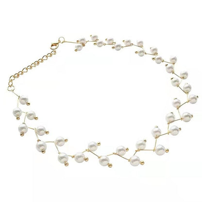 Women's Pearl Neck Band Simple Necklet Neckband Korean Necklaces - Daebak