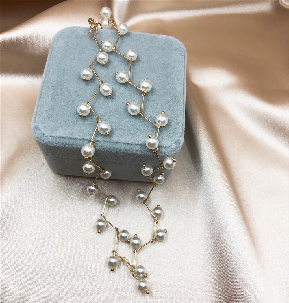 Women's Pearl Neck Band Simple Necklet Neckband Korean Necklaces - Daebak