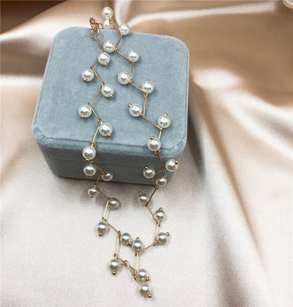 Women's Pearl Neck Band Simple Necklet Neckband Korean Necklaces - Daebak