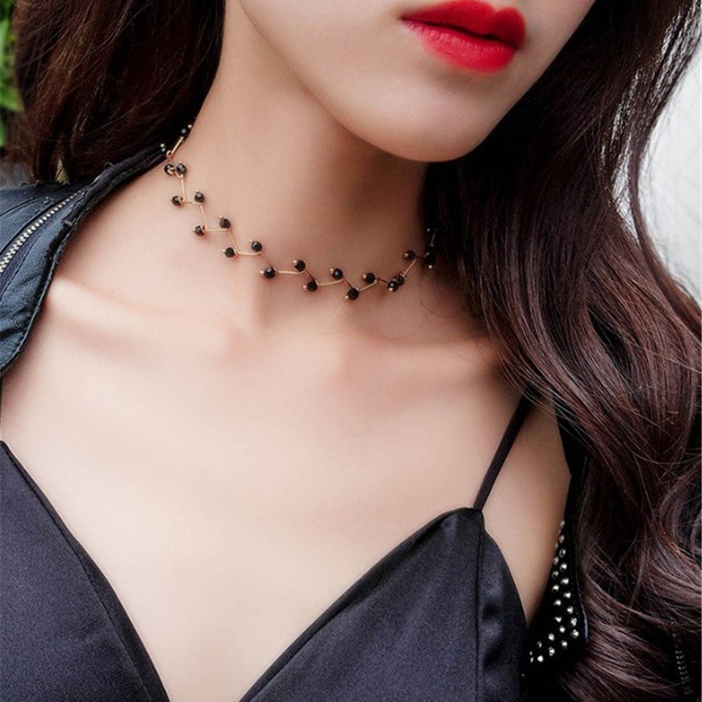 Women's Pearl Neck Band Simple Necklet Neckband Korean Necklaces - Daebak
