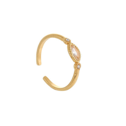 Women's Trendy Adjustable Mouth Korean Style Elegant Stainless Steel Niche Design Rings - Daebak
