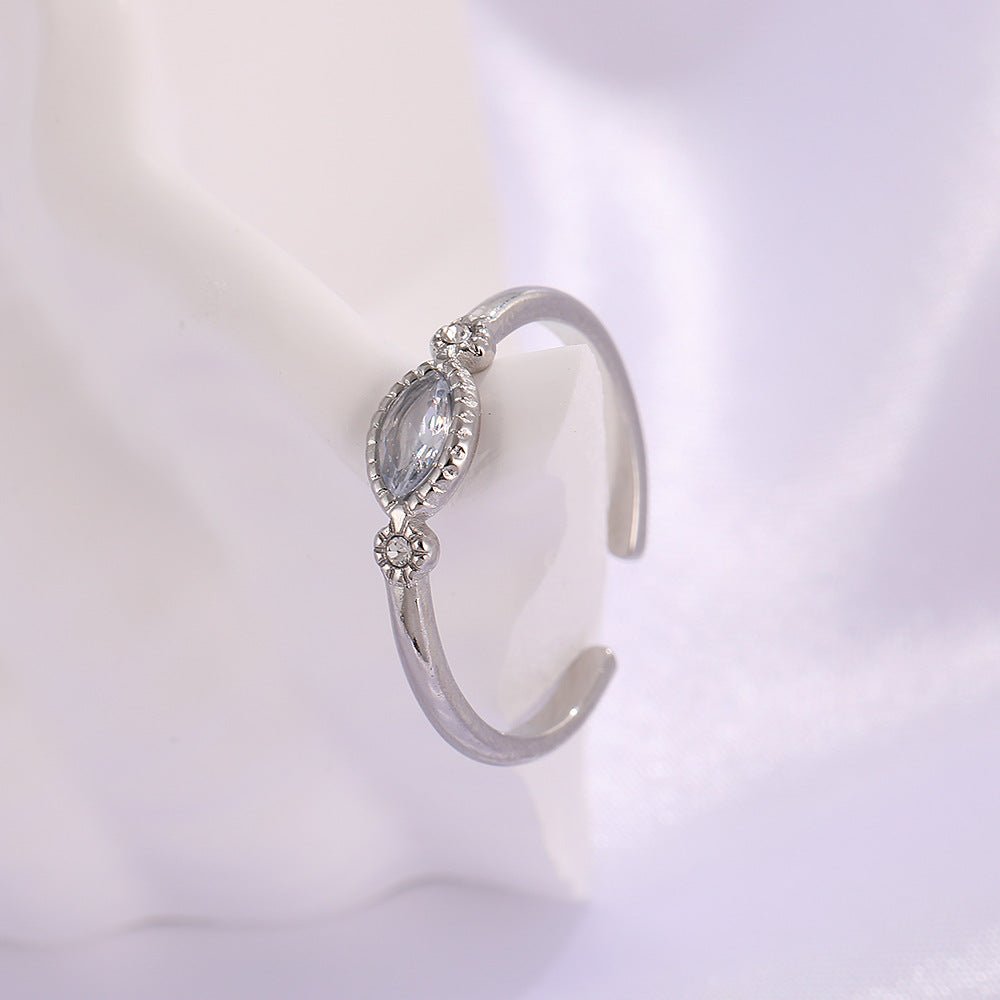 Women's Trendy Adjustable Mouth Korean Style Elegant Stainless Steel Niche Design Rings - Daebak