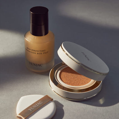 YUNJAC Fond de Teint Cushion Longue Tenue Porcelaine SPF50+ PA++++ 15g X 2 unités