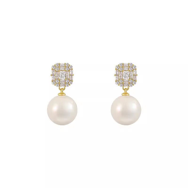 Zircon Pearl Korean Style Light Luxury High-grade Earrings - Daebak