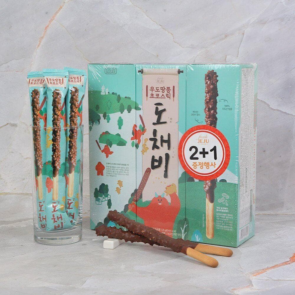 (2+1) Jeju Dochaebi Udo Peanut Choco Stick - Daebak