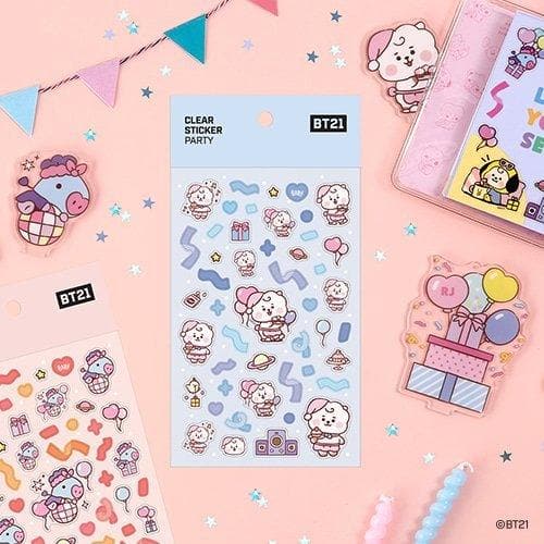 BT21 Clear Sticker Set (Party) - Daebak