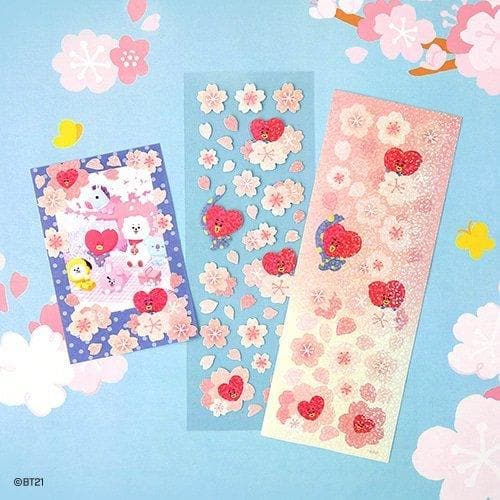 BT21 Hologram Sticker Set (Cherry Blossom) - Daebak