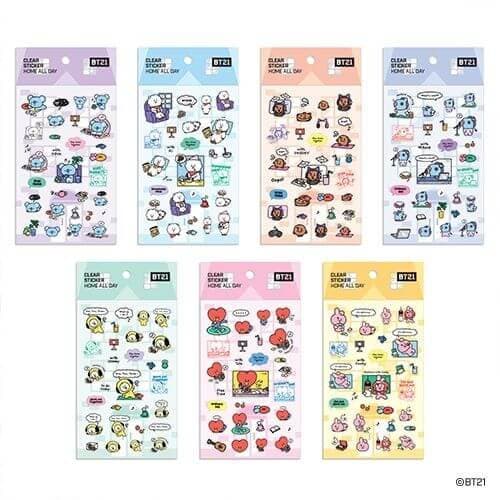 BT21 [Home All Day] Clear Sticker x2 - Daebak