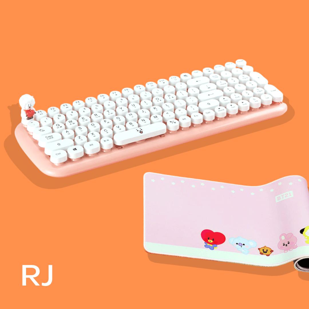 BT21 Retro Keyboard + Long Mouse Pad Set - Daebak