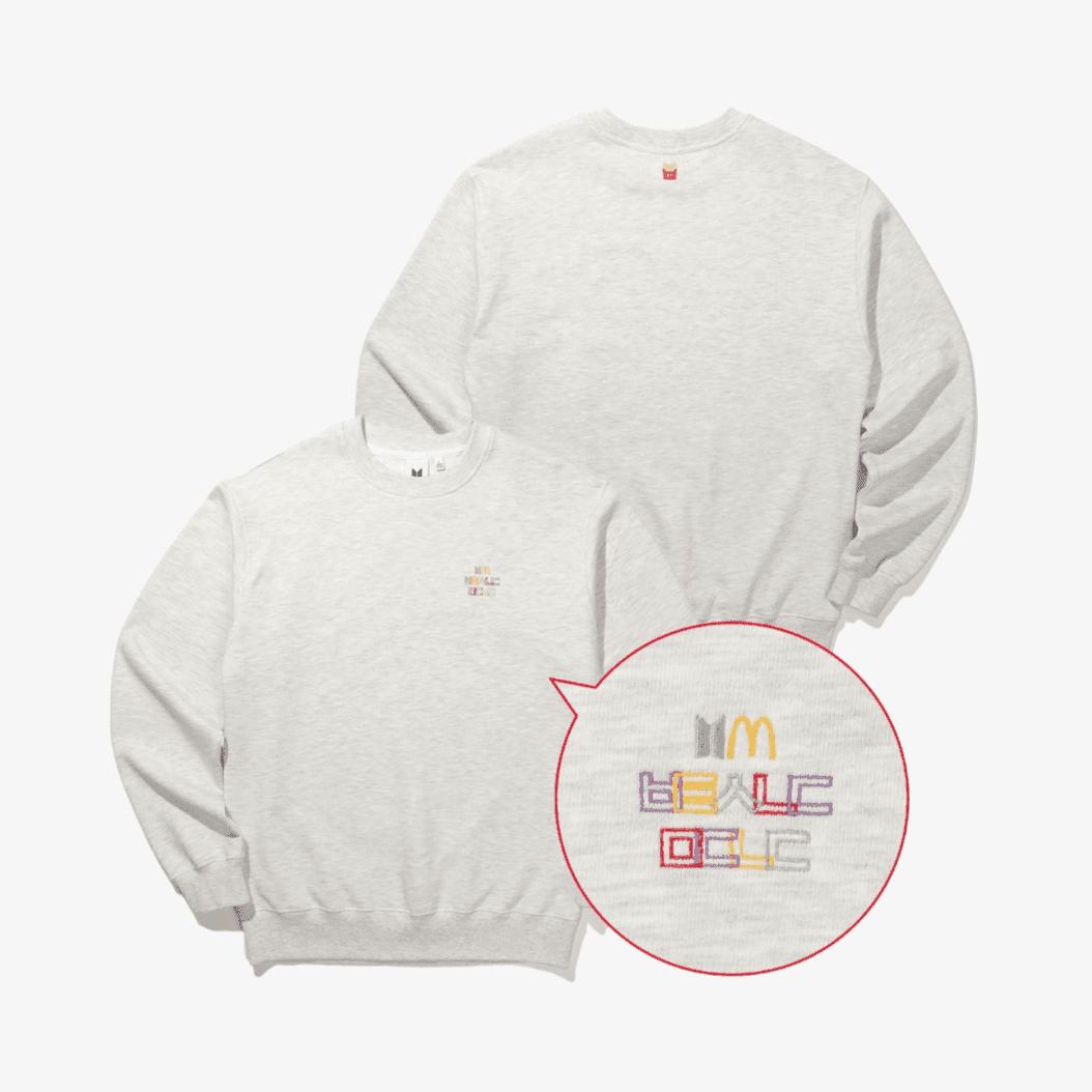 BTS x McDonald's Crewneck Sweatshirt (Light Grey) - Daebak