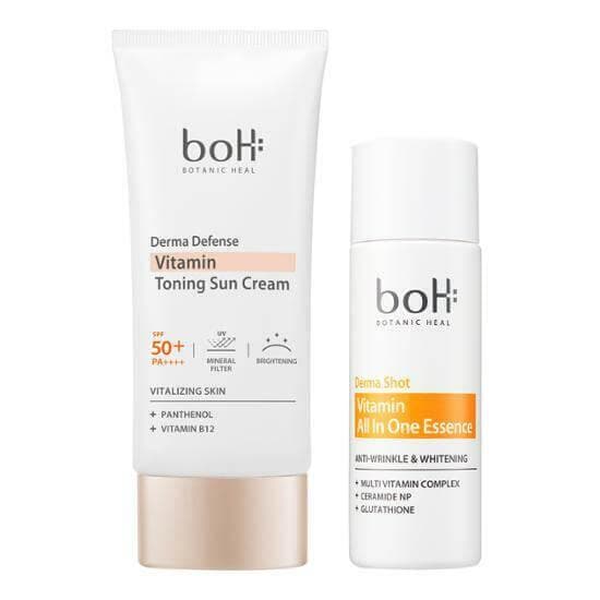 Botanic Heal boH Derma Defense Vitamin Toning Sun Cream SPF50+/PA++++ 50ml (All-in-One Essence 30ml) - Daebak