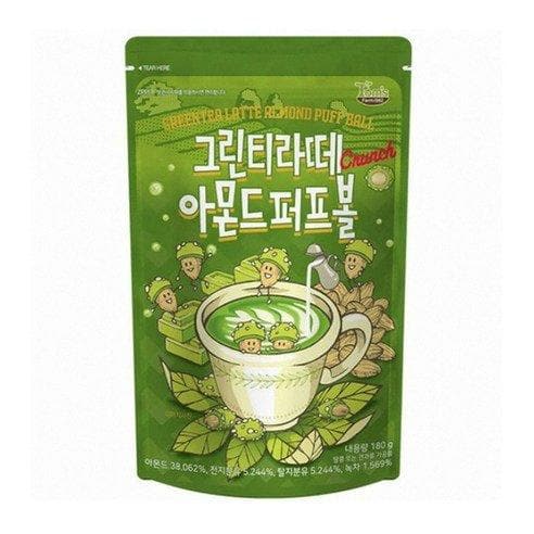 Green Tea Latte Almond Puff Ball 190g - Daebak