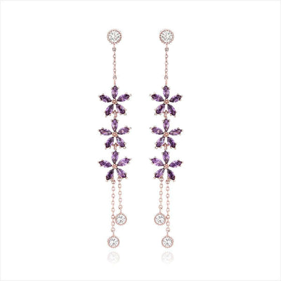 [IU Wears!] Lavender Bloom Drop Earrings - Daebak