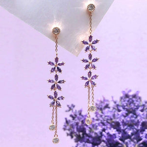 [IU Wears!] Lavender Bloom Drop Earrings - Daebak