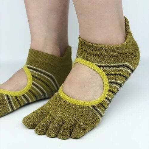 (Jennie's Pick!) Pilates Toe Socks - Olive - Daebak