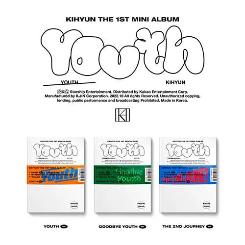 KIHYUN (MONSTA X) - YOUTH (1st Mini Album) 3-SET - Daebak