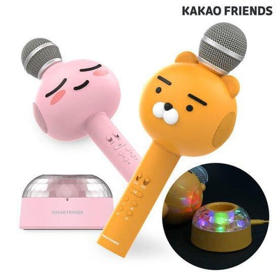 Kakao Friends Bluetooth Microphone Speaker (w/ mirror ball cradle) - Daebak