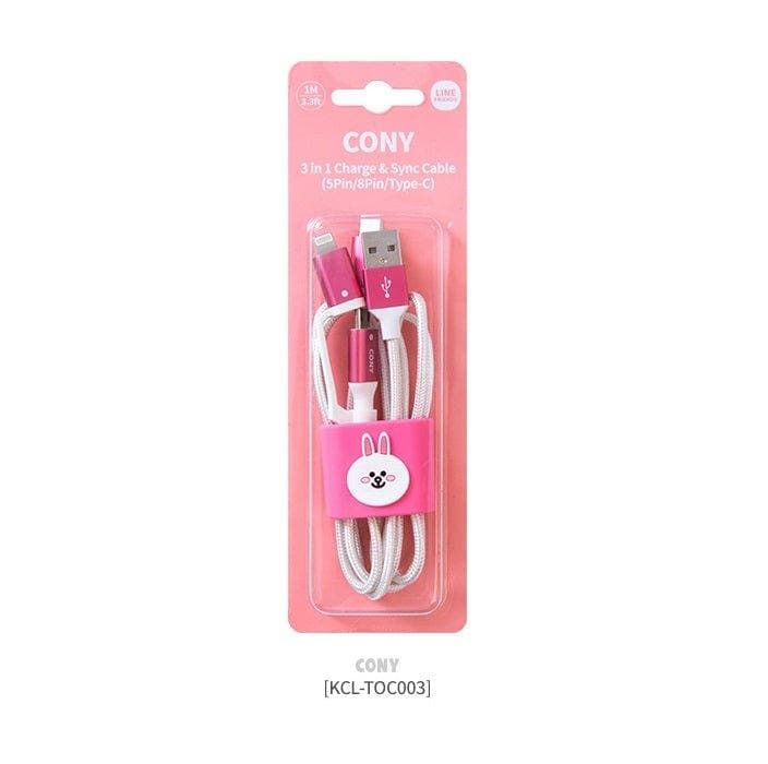 LINE FRIENDS 3in1 Charging Sync Cable - Daebak