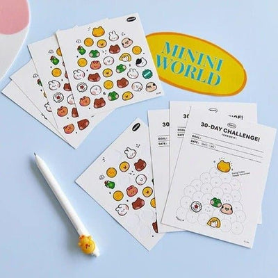 LINE FRIENDS [minini] 30-Day Challenge Sticker Book - Daebak