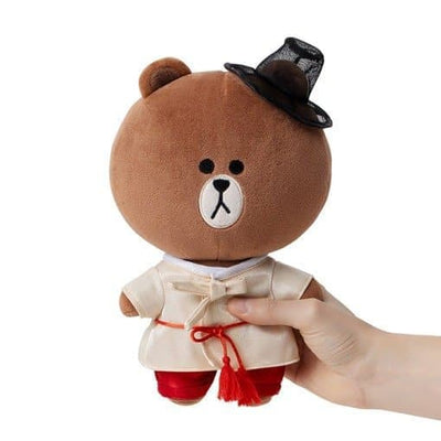 (Last stock!) Line Friends - Brown Standing Doll (Hanbok Edition) - Daebak