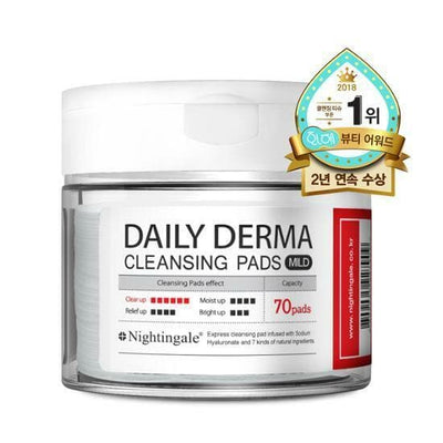 Nightingale Daily Derma Cleansing Pads Mild 70 Sheets - Daebak