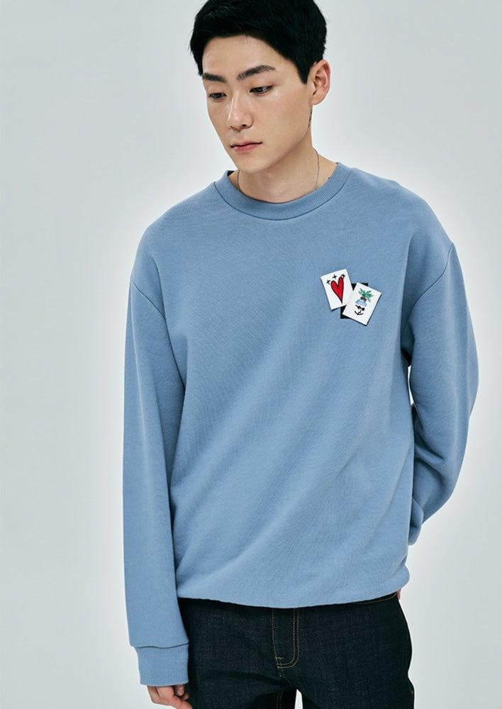 PLAC x MINOYOON Be Nice Logo Artwork Sweatshirt (Blue) - Daebak