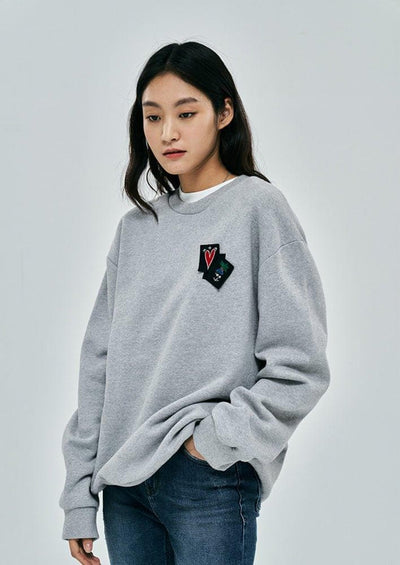 PLAC x MINOYOON Be Nice Logo Artwork Sweatshirt (Melange Gray) - Daebak