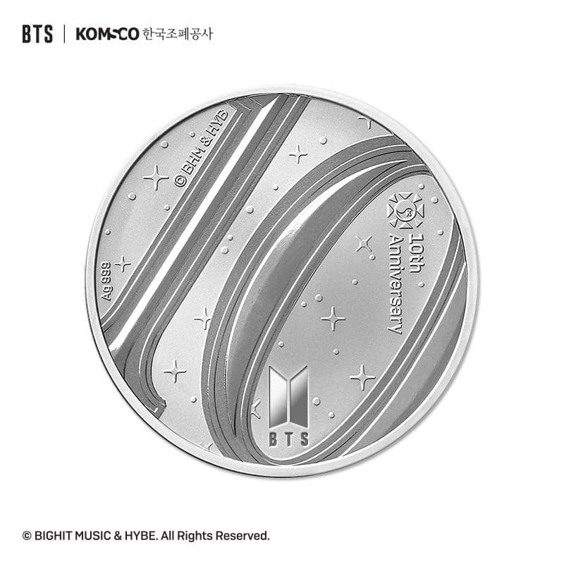 [Pre-Order] BTS 10th Anniversary Commemorative Medal (Silver 1/2oz) - Daebak