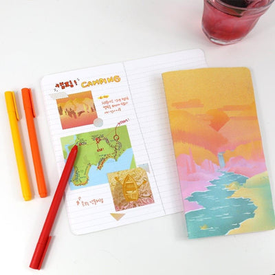 Shil Note Illustration Notebook + Sticker Set (Mountain) - Daebak
