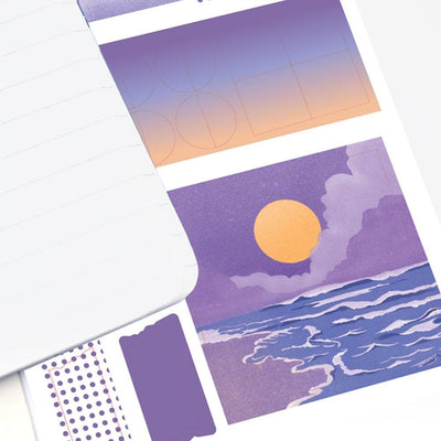 Shil Note Illustration Notebook + Sticker Set (Night Sky) - Daebak