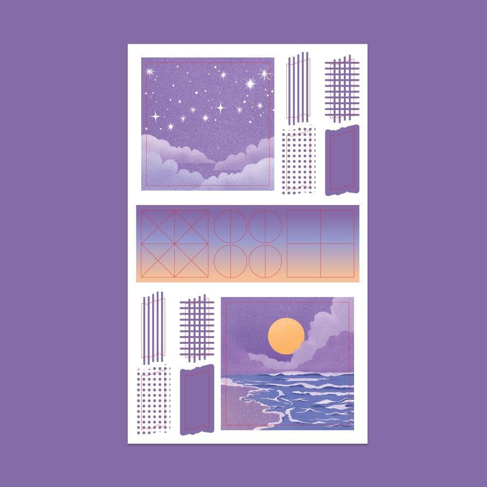 Shil Note Illustration Sticker (Night Sky) - Daebak