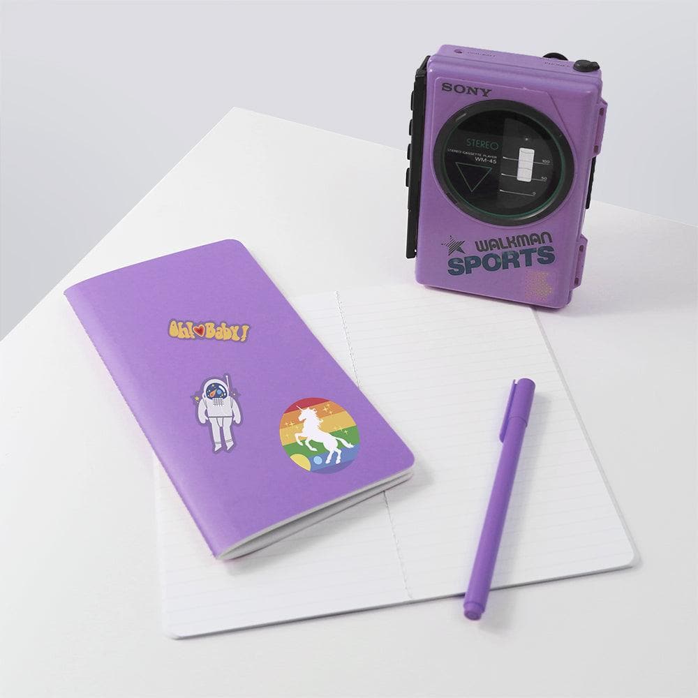 Shil Note Retro Notebook + Sticker Set (Unicorn) - Daebak