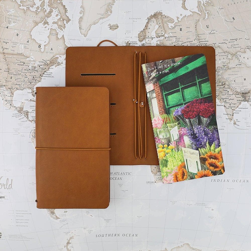 Shil Note Travel Notebook + Sticker Set (Europe Flower Market) - Daebak