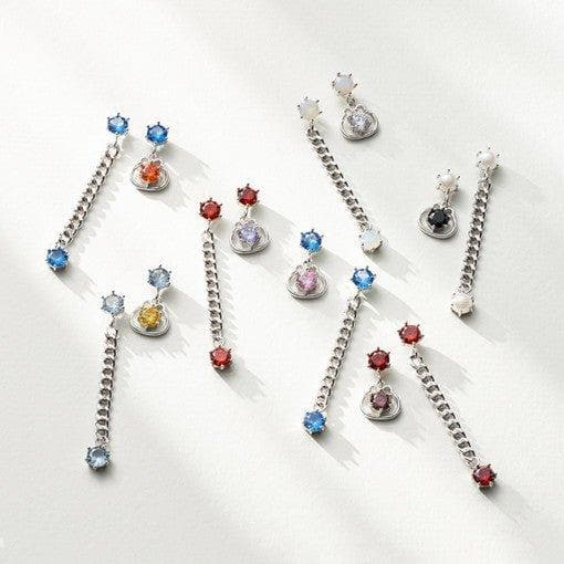 TWOTUCKGOM Birthstone Earrings (925 Silver) - Daebak