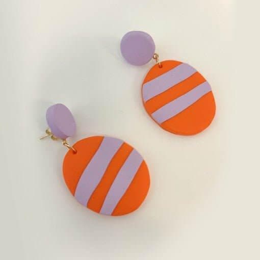 bonideé Vivid Orange Clay Earrings - Daebak
