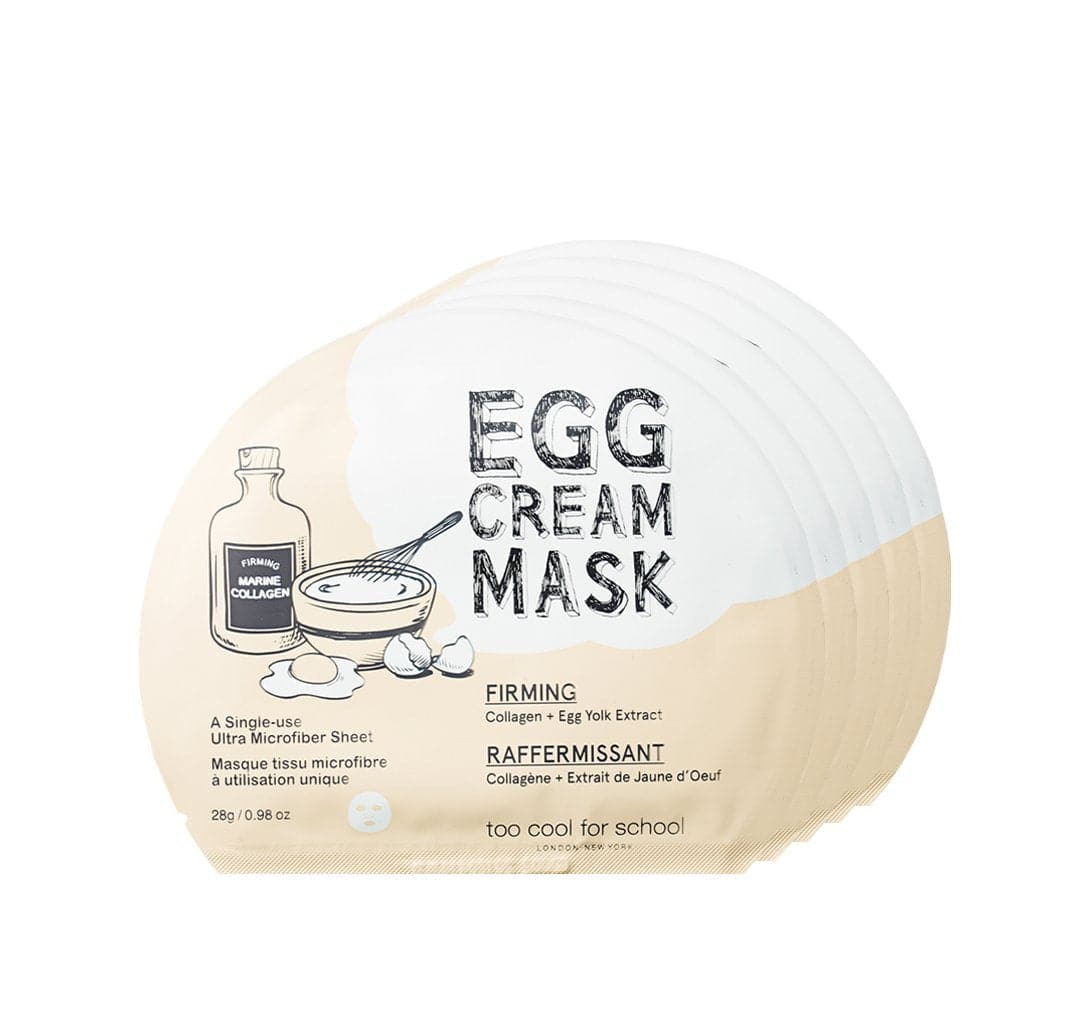TOO COOL FOR SCHOOL Egg Cream Mask Set - #Firming (5 Sheets)